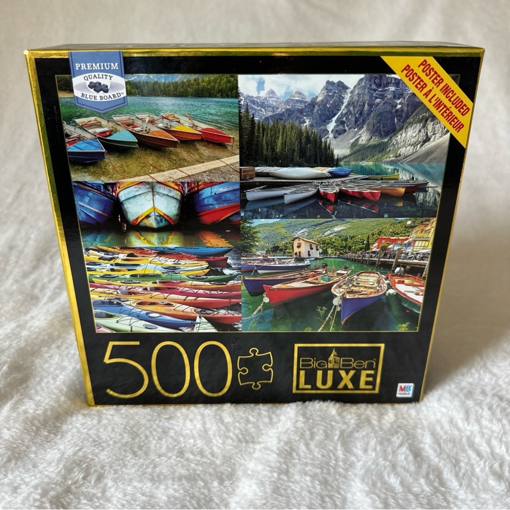 Big Ben Luxe 500 Piece Jigsaw Puzzle with Scenic Boat Images